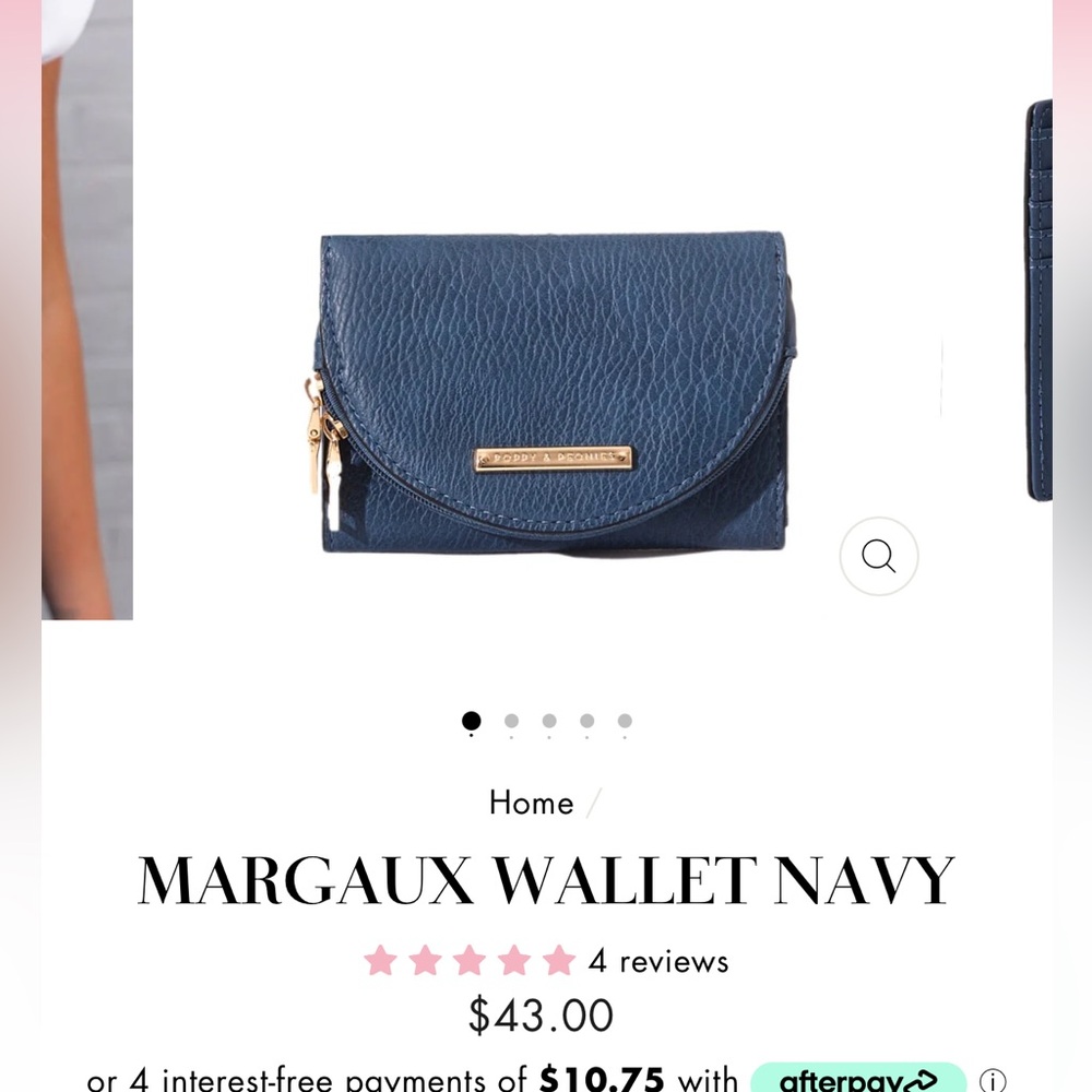 NWT! Poppy & Peonies Margaux Wallet Navy Blue